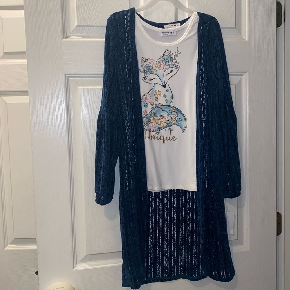 Beautees 2 Piece Unique Fox 🦊 Cardigan Set